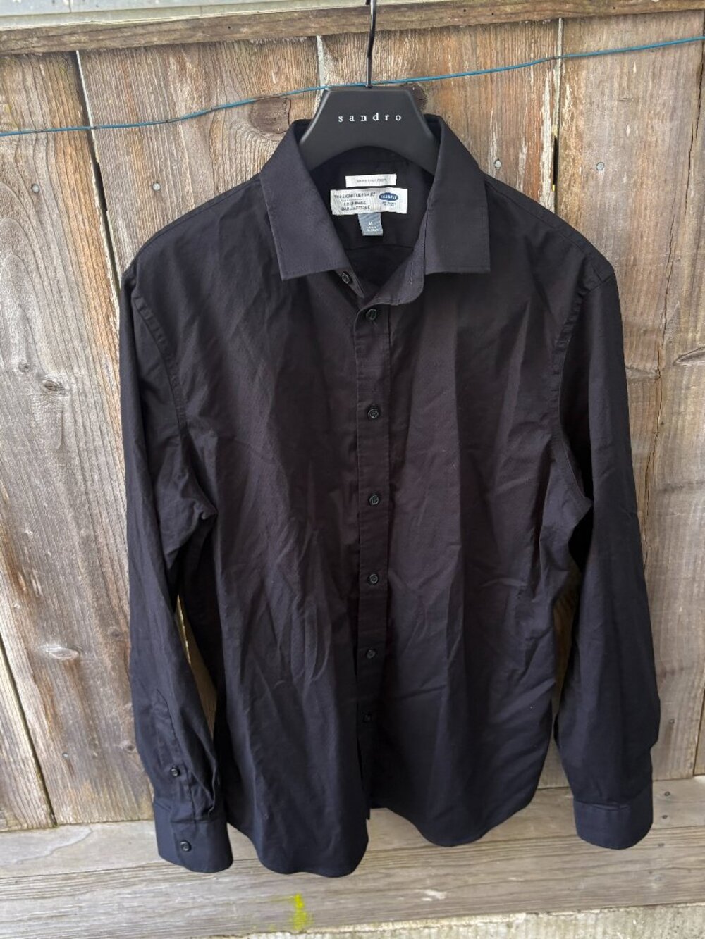 Old Navy Men’s Black Slim Fit Signature Shirt Button-Down - Medium